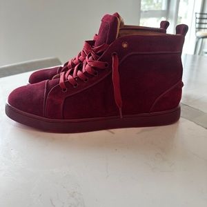 LIKE NEW!! Christian Louboutin  HI Top Suede Sneakers…
